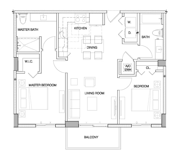 Ambar Station | 2 bed 2 bath 901 sq. ft.