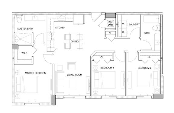 Ambar Station | 3 bed 2 bath 1146  sq. ft.