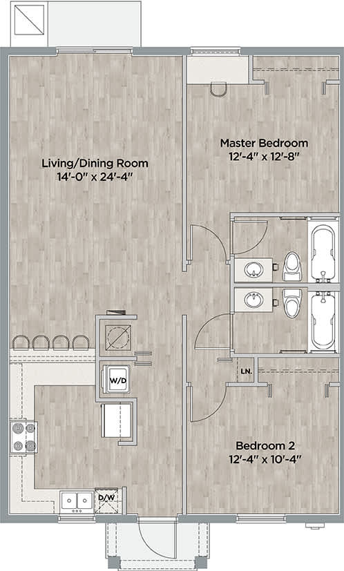 Floor Plan  Ambar Key | 2 Bed 2 Bath 1018 sq. ft. | Florida City, FL