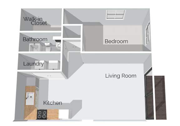 A diagram of a house layout with labeled rooms.