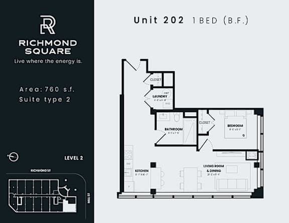 Floor Plan  Unit 202 Floorplan at Richmond Square, London, ON, N6A 5M8