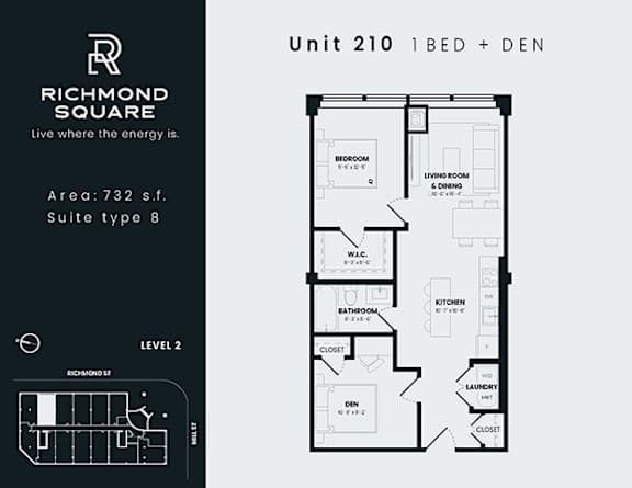 Floor Plan  Unit 210 Floorplan at Richmond Square, London, ON