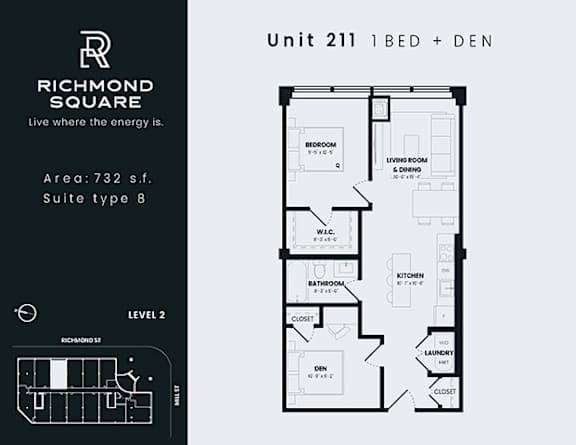 Floor Plan  Unit 211 Floorplan at Richmond Square, London