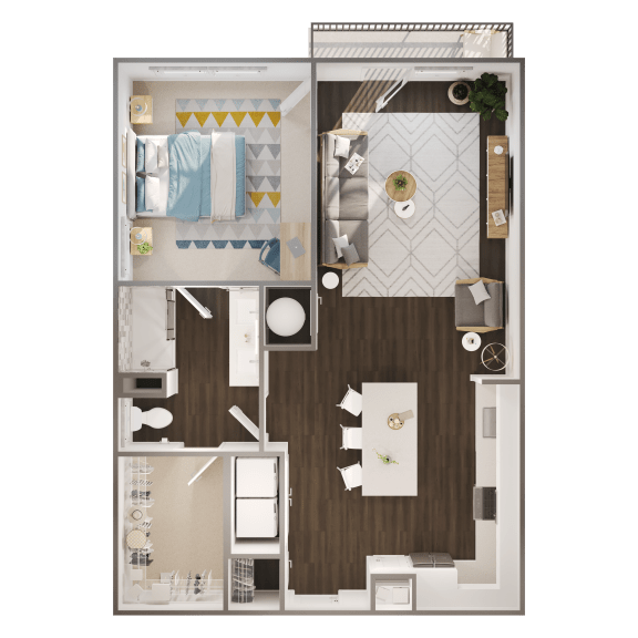 D4 Floor Plan at Spinning Mill Lofts, Clayton