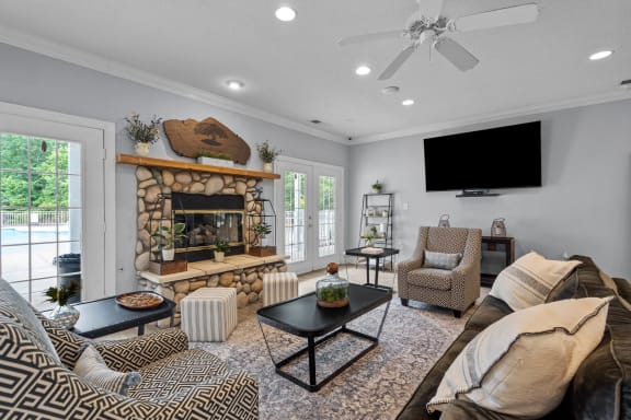 Living room at Granville Oaks Apartment Homes, Creedmoor, NC 27522