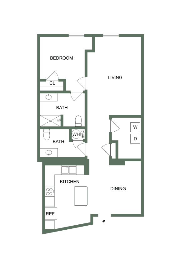 Floor Plan  M-110 Floor Plan at Spinning Mill Lofts, North Carolina, 27520