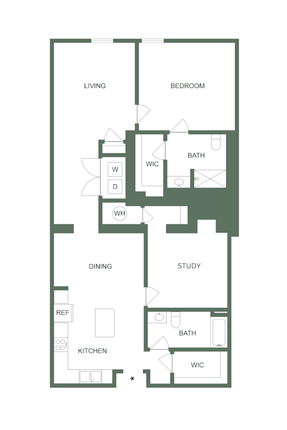 M-114 Floor Plan at Spinning Mill Lofts, Clayton, NC 27520