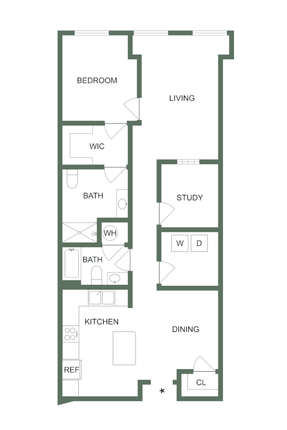 M-120 Floor Plan M-120 Floor Plan at Spinning Mill Lofts, Clayton, North Carolina
