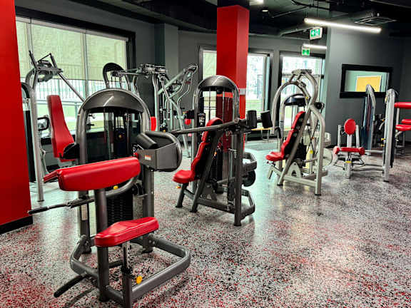 Fitness Center with weight machines at Sage Hill Views