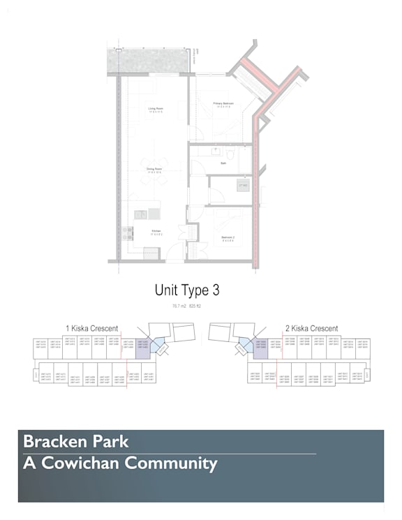 2d floorplan of a 2 bedroom, 1 bathroom unit
