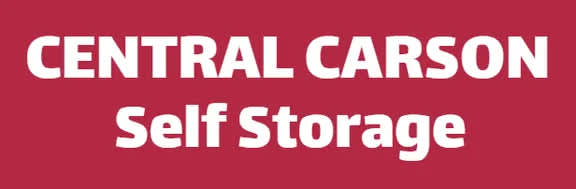 A red sign with the words "Central Carson Self Storage" written in white.
