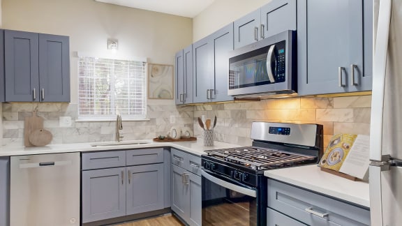 Renovated kitchen with shaker-style cabinets