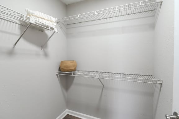 the spacious walk in closets in the bedrooms of our apartments