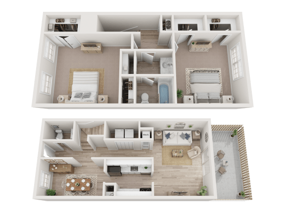 a floor plan of two different layouts of a house