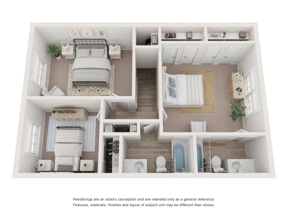 bedroom floor plan an in 3d