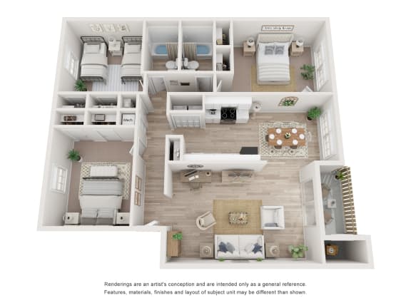 bedroom floor plan an in 3d