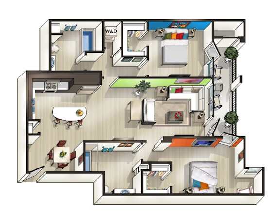 A detailed floor plan of a house with labeled rooms.