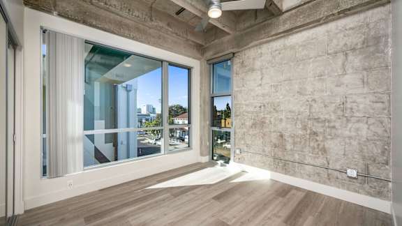 Concrete wall in living area
