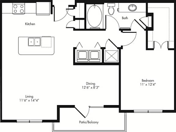 A black and white image of a floor plan for a home.