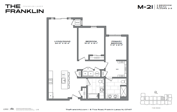 A black and white image of a floor plan for a property called The Franklin Lakes.