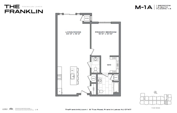 A black and white image of a floor plan for a property called The Franklin Lakes.