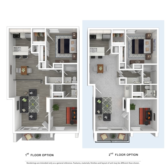 Two-Bedroom Floor Plan K  at Mediterranean Village Costa Mesa, Costa Mesa