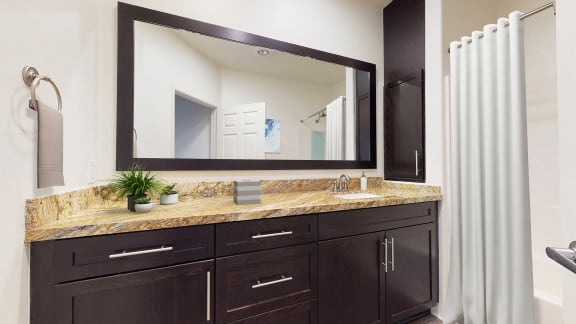 a bathroom with a sink and a mirror  at L&#x27;Estancia, California