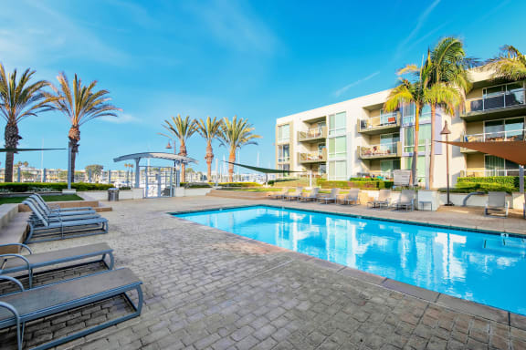 the swimming pool at the resort on longboat key  at Marina Harbor, Marina del Rey, California