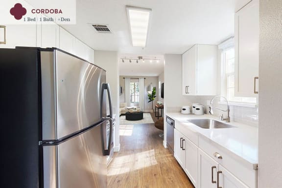 a kitchen with a stainless steel refrigerator and a sink at Mission Hills, California, 93012