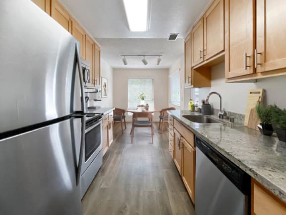 Fridge And Kitchen Appliances at Pleasanton Glen Apartments, California
