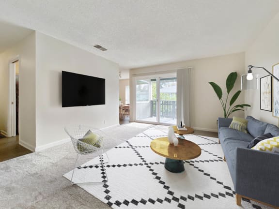 Living Room With TV at Pleasanton Glen Apartments, Pleasanton, CA, 94566