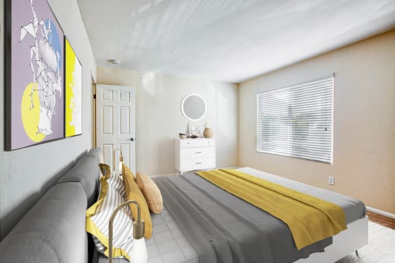 a bedroom with a bed and a couch  at Pleasanton Place, California, 94566