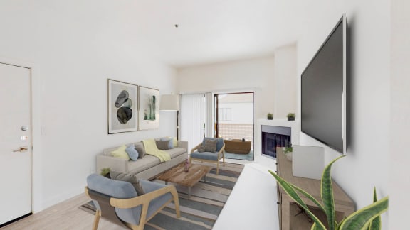 Living Room With TV at Sendero Huntington Beach, California