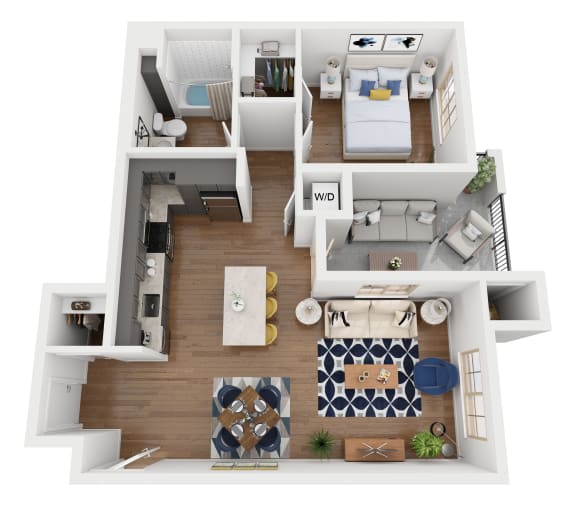 1 bed 1 bath Lily A1 Floor Plan 1 bed 1 bath Lily A1 Floor Plan at The Villas at Anacapa Canyon, California