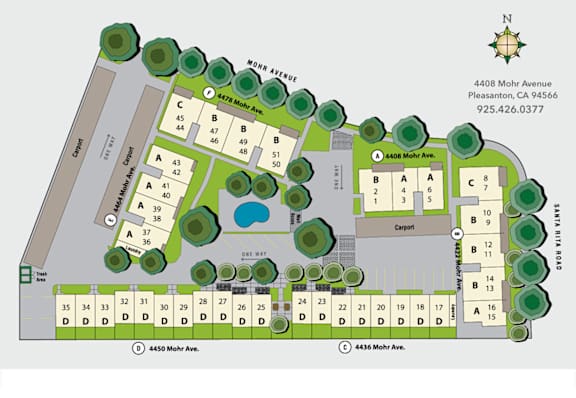 a site plan of a residential apartment home