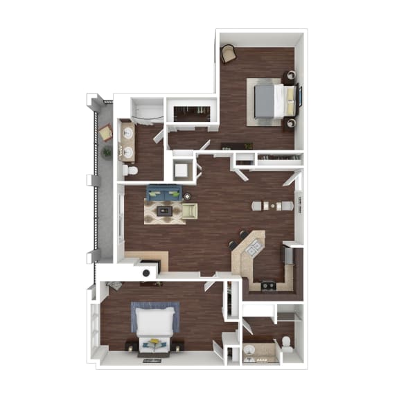B4A Floor Plan at Marina Harbor, Marina del Rey