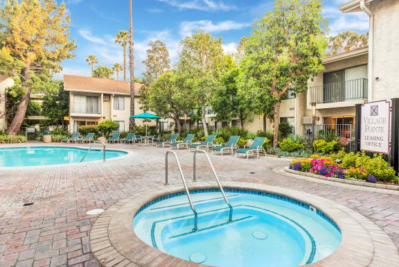 Pool area at Village Pointe Apartments, Northridge, CA, 91325
