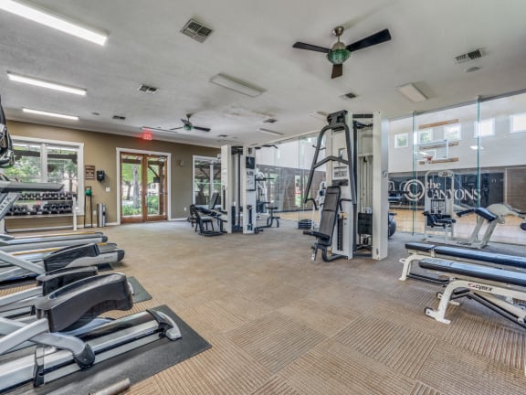 canyons fitness center at The Canyons Apartments, Fort Worth, TX, 76116