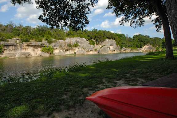 Side view of San Gabriel River at Waters Edge Apartment Homes, Georgetown, Texas
