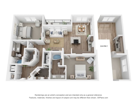 B4 Floor Plan at Aurora Watson Branch, Mansfield, TX