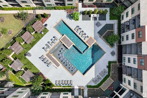 Drone Pool View at Aurora Watson Branch, Mansfield, TX