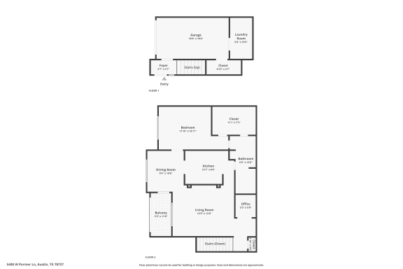 Hickory Combined Floor Plan at Stone Oak @ Parmer, Austin, Texas, 78727