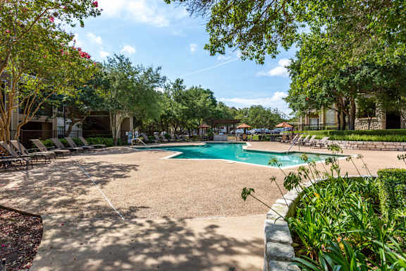 Poolside Area at Sonterra Apartment Homes, Austin, TX