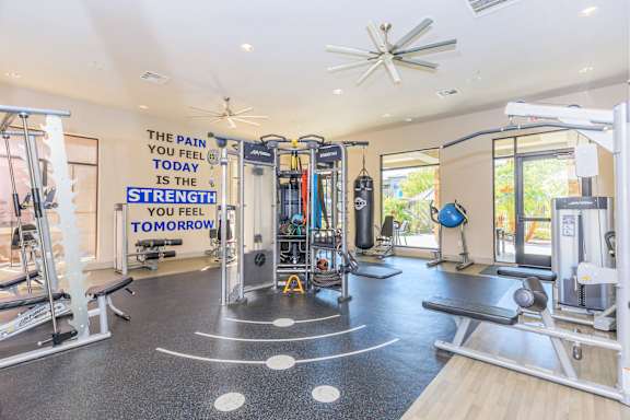 Gym with weights and cardio equipment at The Presidio by Picerne, Nevada , 89084