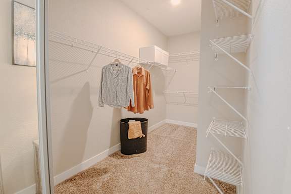 Generous Walk-In Closets With Shelving at Level 25 at The Curve by Picerne, Las Vegas, NV, Nevada , 89148