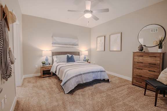 Carpeted Bedroom at Level 25 at The Curve by Picerne, Las Vegas, 89148