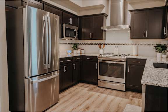 Efficient Appliances In Kitchen at Level 25 at The Curve by Picerne, Las Vegas, 89148