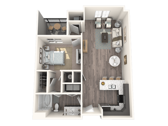 Floor Plan  1 bed 1bath Haven  Floor Plan at The Oasis at Plymouth, Plymouth, MA
