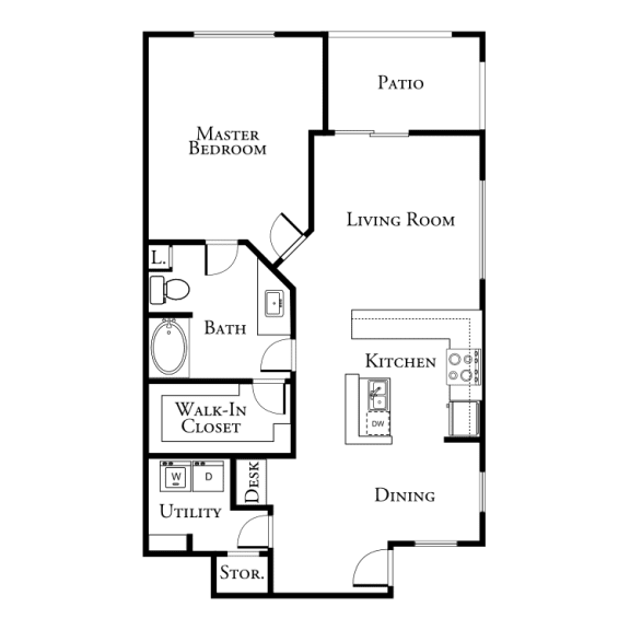 1 bed 1 bath floor plan B at The Cantera by Picerne, Nevada, 89139