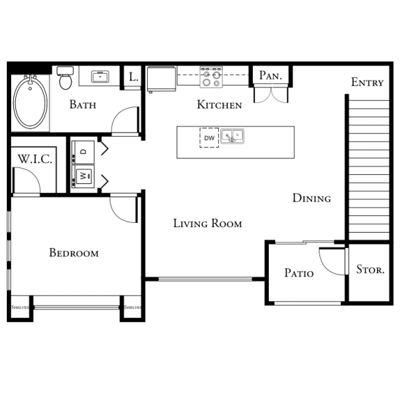 1 bed 1 bath floor plan A at The Cantera by Picerne, Nevada